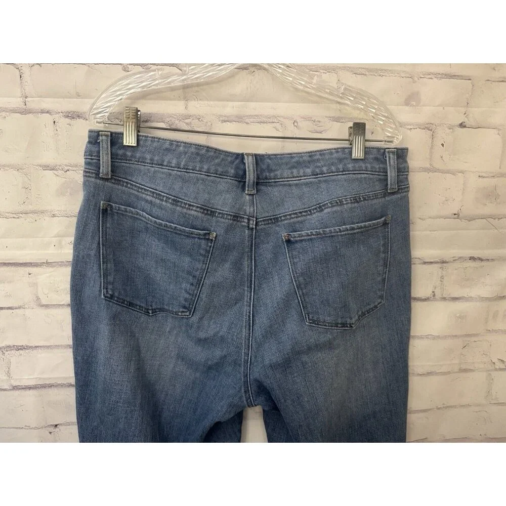 Talbots Slim Ankle Blue Jeans Size 14 Mid Rise Panama Wash‎ Stretch